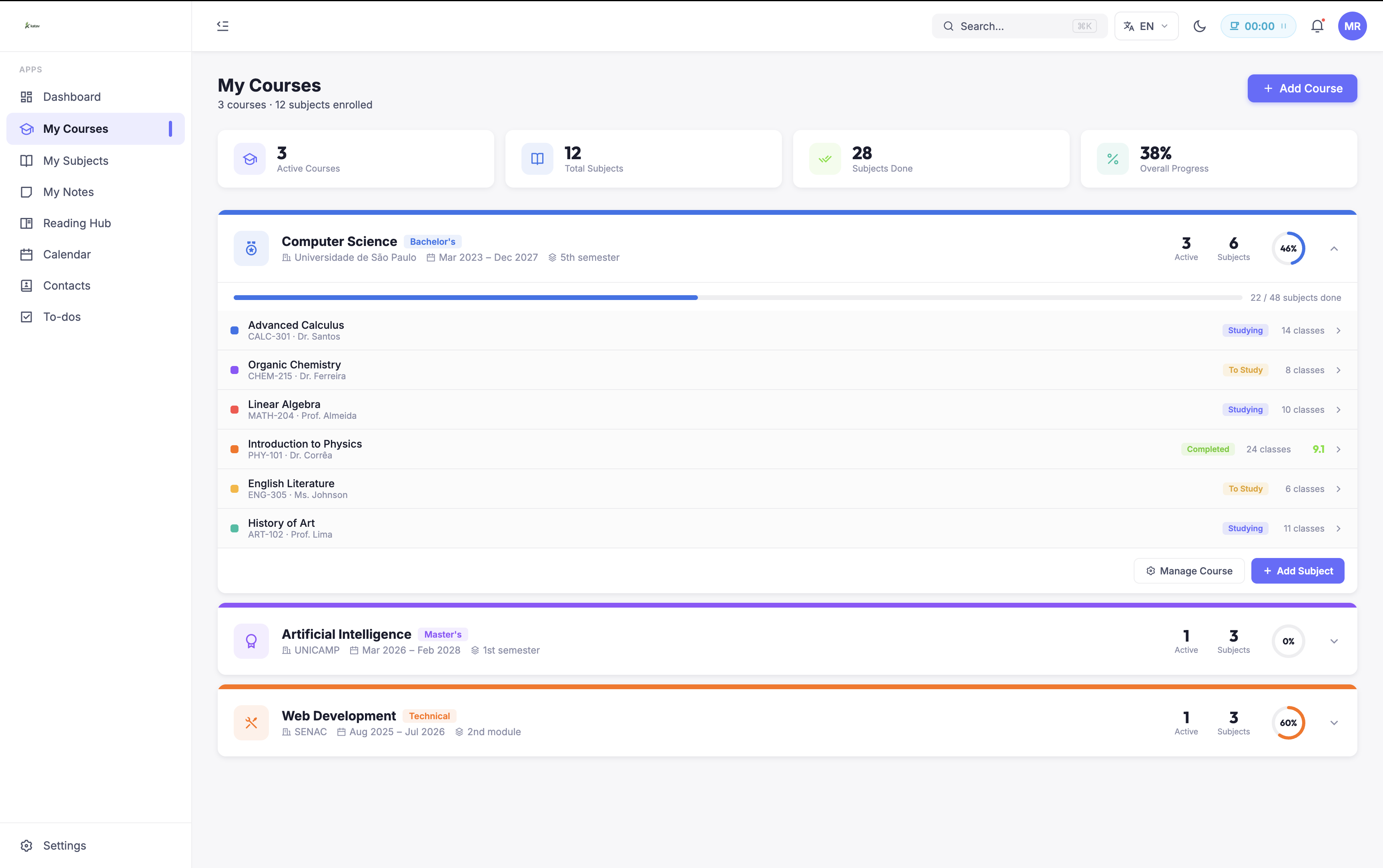 Katav dashboard preview