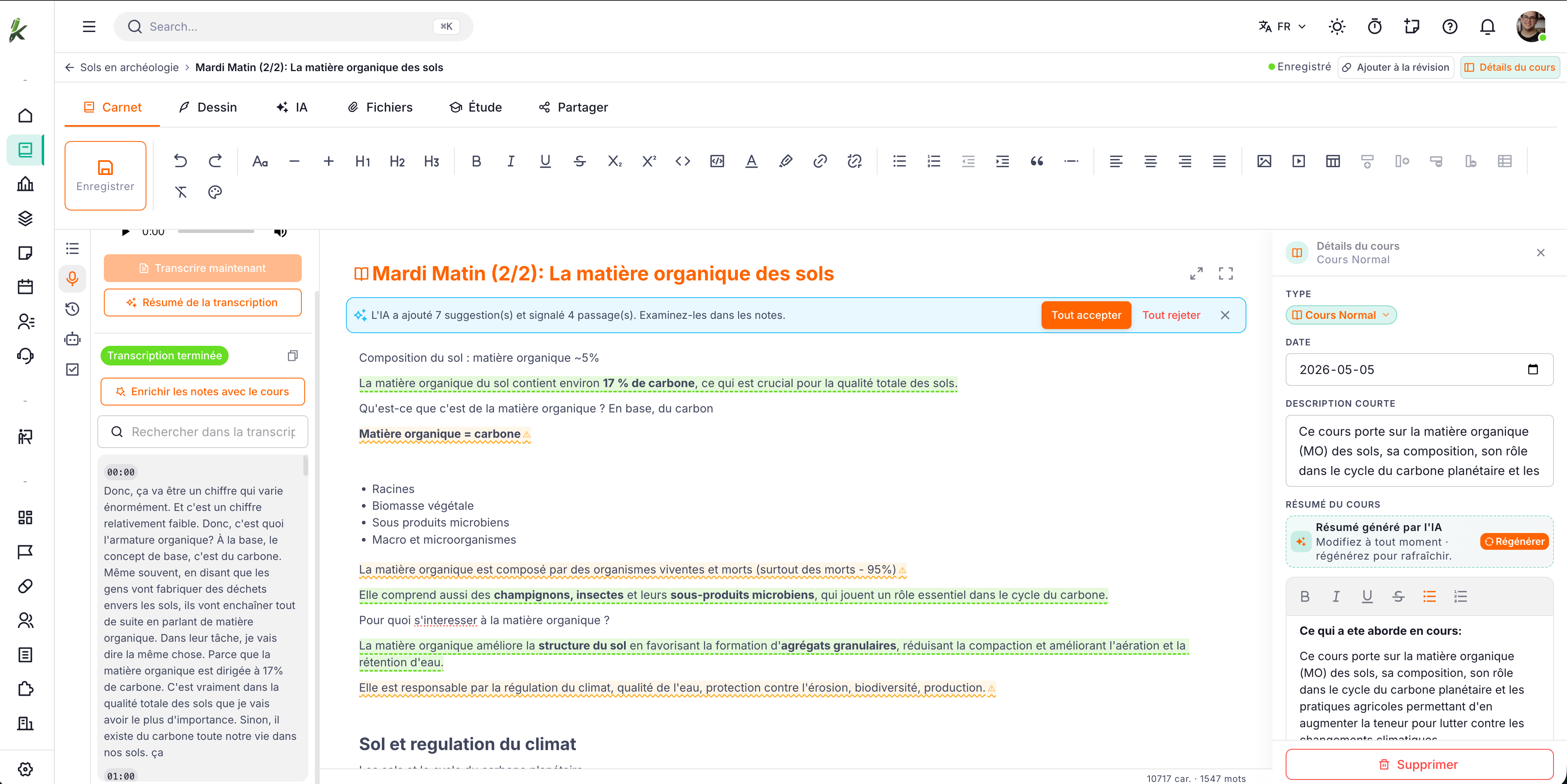 Comblez les lacunes de vos notes grâce à la transcription audio